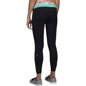 Lululemon 6 Inspire Tight II Mesh Black Blushed Illusion Menthol Leggings Size 6